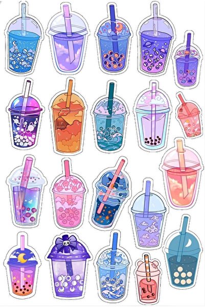 Rana İkra Art Colorful Glass Themed Sticker Set (2 Sheets 29 Pieces)