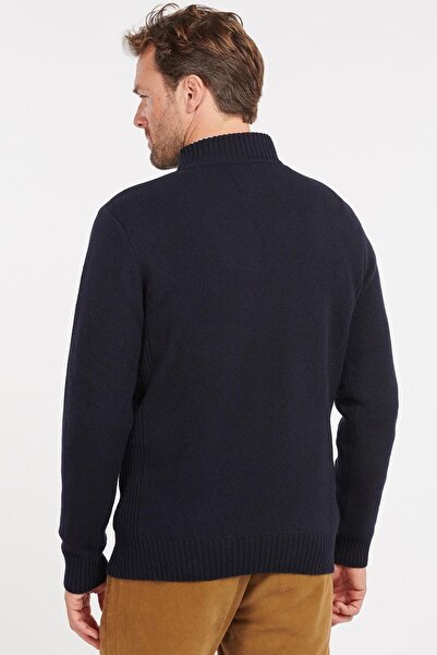 Barbour Pullover Nelson Yarım Fermuar Kazak Ny91 Dark Navy/rosemary Tartan