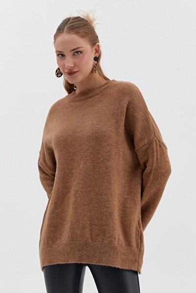 Nish&Chic Crew Neck Loose Sweater