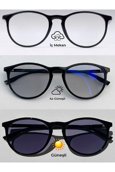 Optiplus Retro Model Unisex Photochromic Digital Screen Goggles Single Glass Automatic Blackening