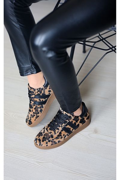 EREN SHOES BAG Elenda Lace-Up Rubber Sole Casual Sports Leopard Sneaker Shoes
