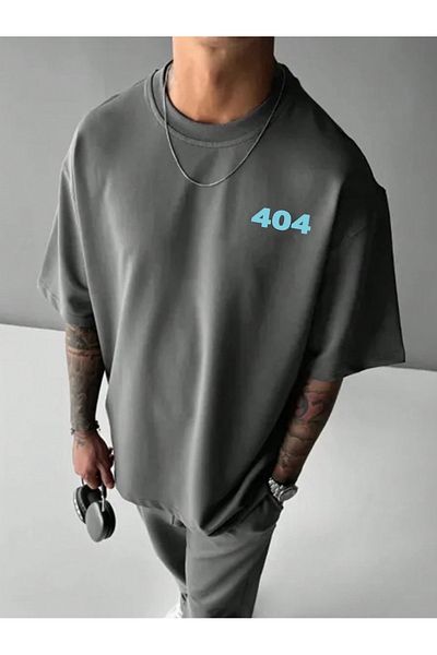PALPİTO Ανδρικό μπλουζάκι Smoked Error 404 με στάμπα Oversize