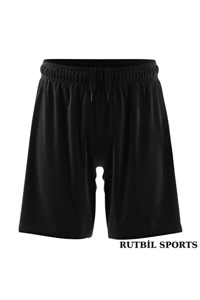 RUTBİL SPORTS ERKEK FUTBOL ŞORTU-ERKEK FİTNESS ŞORTU-ERKEK KOŞU ŞORTU-SPOR ŞORTU SİYAH