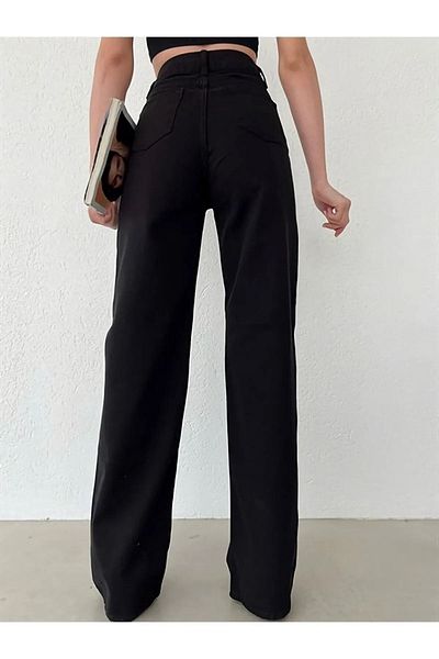 LİMABEL Milano Candy Rukiye Palazzo Jeans - Black, High Waist, Loose Leg, Loose - 2025