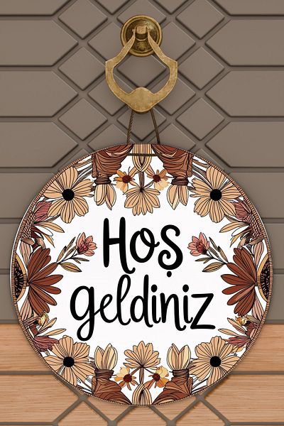 Rugmood Μοντέρνα ψηφιακή εκτύπωση Λευκό καφέ στολίδι πόρτας Bohemian