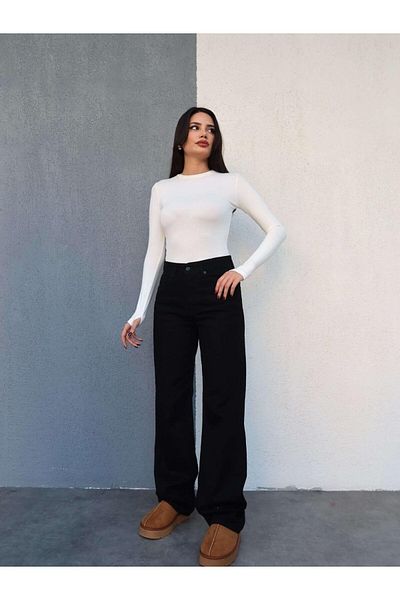 LİMABEL Rukiye Milano Candy Sera Ey A.C.A.I.P S.O.L.M.A.Z Black Casual Jeans Palazzo