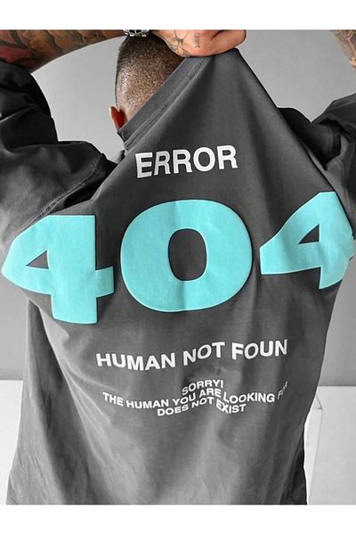 PALPİTO Ανδρικό μπλουζάκι Smoked Error 404 με στάμπα Oversize