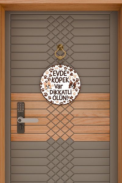 Rugmood Modern Digital Printing White There Is a Dog at Home Door Ornament