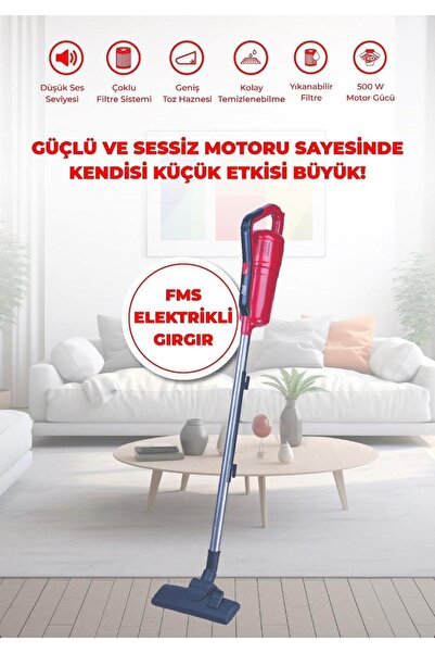 FMS Elektrikli Süpürge Metal Boru Kırmızı