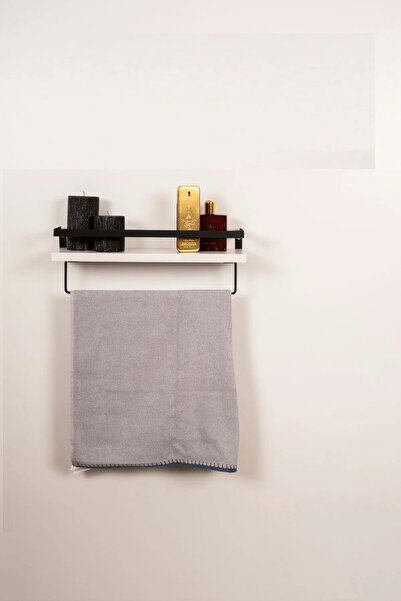 Dekortek Banyo Rafı 2 Raflı Havluluk Organizer Ahşap Metal Banyo Havluluk  2li Havluluk