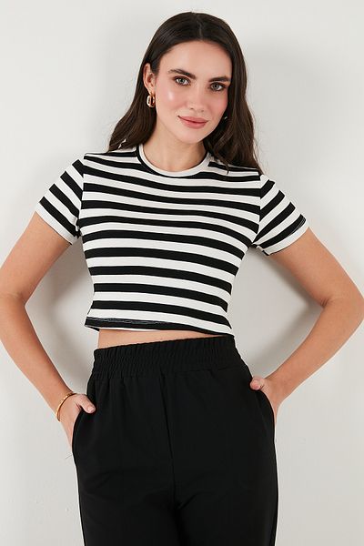 Lela Slim Fit Crew Neck Striped t Shirt t Shirt 5866110