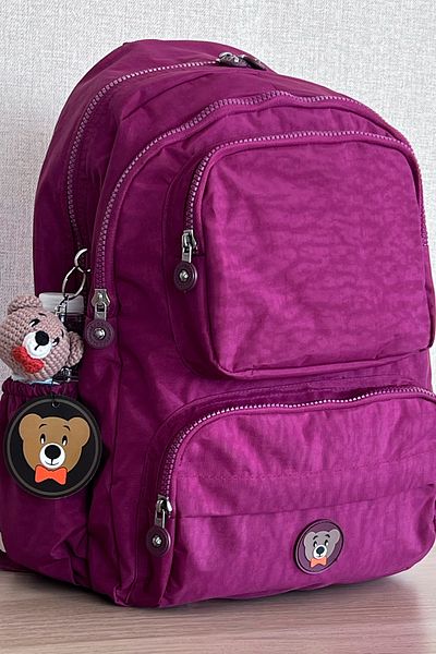 FCSTORE Σχολική τσάντα Unisex Βουργουνδίας και μεσαίου μεγέθους Clinker Αδιάβροχη υφασμάτινη τσάντα φορητού υπολογιστή ταξιδιού