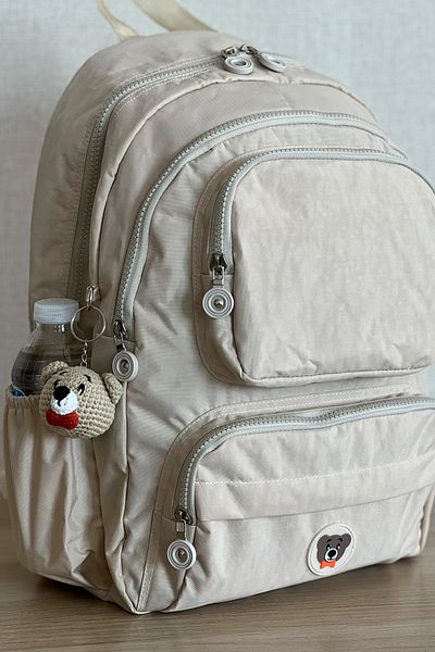 FCSTORE Σχολική τσάντα Unisex Μπεζ και μεσαίου μεγέθους Clinker Αδιάβροχη υφασμάτινη τσάντα φορητού υπολογιστή ταξιδιού