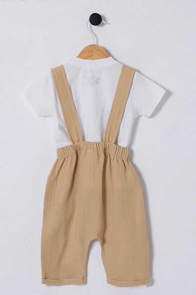 U.S. Polo Assn. U.S. Polo Assn. Baby Boy Linen Fabric Suspender Set