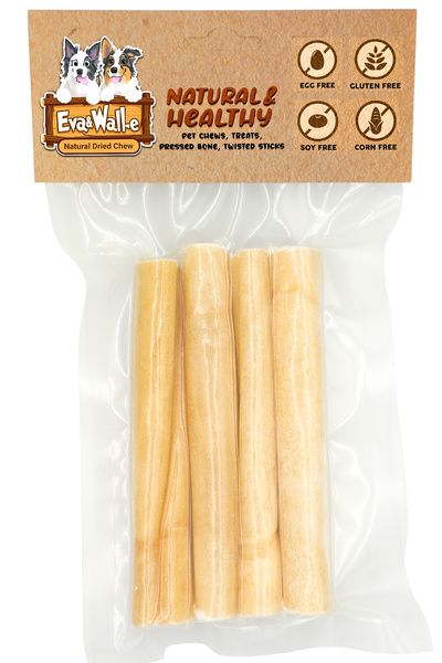 Eva & Wall-e Köpek Kemiği 4’lü 12cm Kolajen Çubuklar | Uzun Ömürlü Köpek Çiğneme Kemikleri | Doğal Diş Kemiği