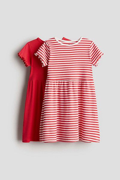 H&M 2-pack cotton dresses