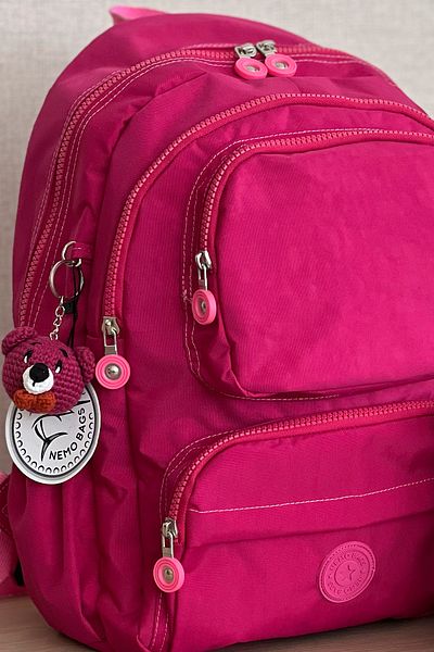 FCSTORE Σχολική τσάντα Unisex Cotton Candy και μεσαίου μεγέθους Clinker αδιάβροχη υφασμάτινη τσάντα φορητού υπολογιστή ταξιδιού