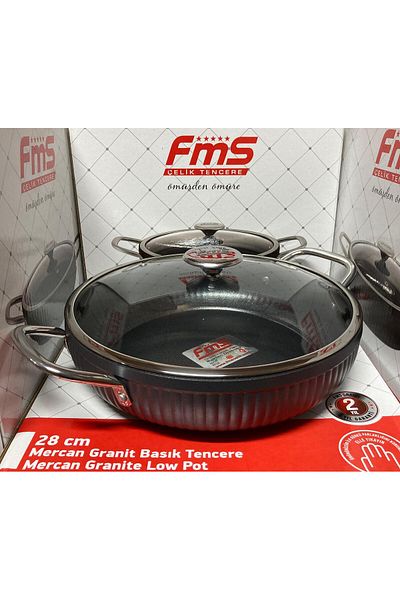 FMS Granite Coral Flat 28 cm Rice and Stuffing Pot Gray