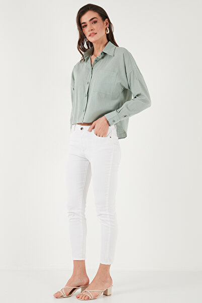 Lela Cotton and Linen Blended Regular Fit Short Front Long Back Shirt Shirt 6772867