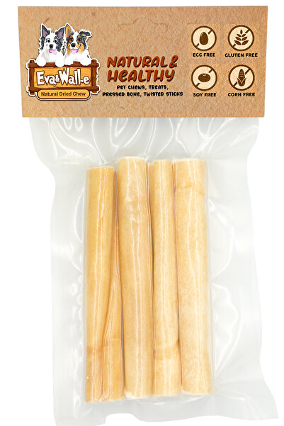 Eva & Wall-e Köpek Kemiği 4’lü 12cm Kolajen Çubuklar | Uzun Ömürlü Köpek Çiğneme Kemikleri | Doğal Diş Kemiği