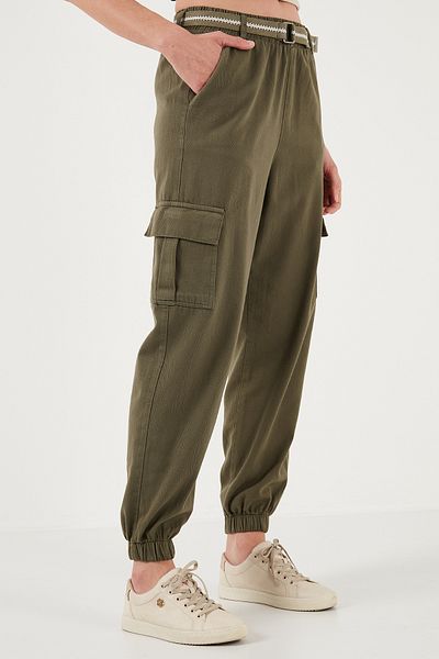 Lela Βαμβακερό Jogger Παντελόνι Standard Fit με ελαστική ζώνη Βαμβακερό Jogger Παντελόνι Standard Fit