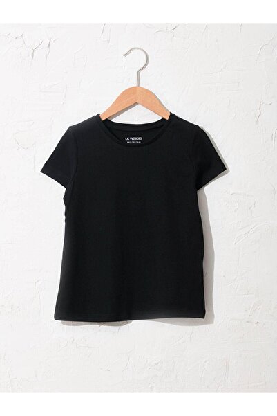LC Waikiki Βασικό κοντομάνικο βαμβακερό μπλουζάκι για κορίτσια Crew Neck (S1)