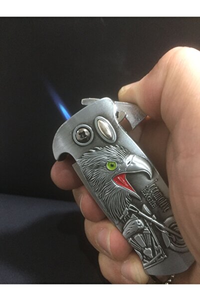 enyatakı Bıçaklı Izgaralı Pürmüzlü Metal Tarz Çakmak