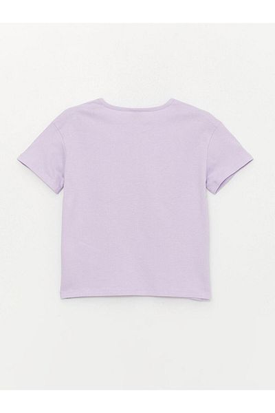 LC Waikiki Tricou cu mânecă scurtă pentru fete cu imprimeu cu gâtul rotund (S4)