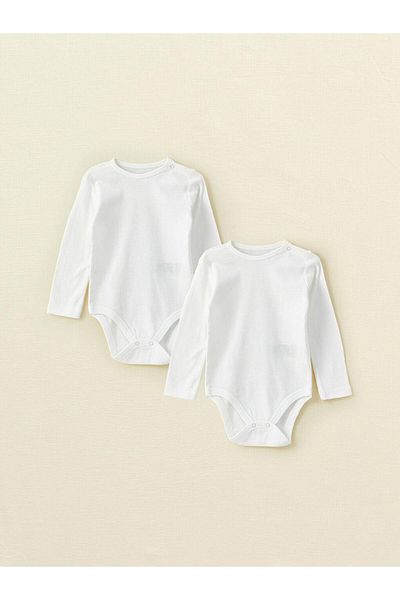 LC Waikiki Crew Neck Long Sleeve Baby Girl Snap Body 2-Piece (S3)