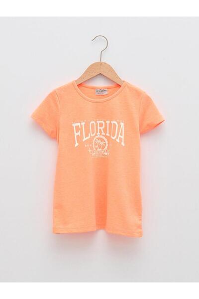 LC Waikiki Tricou cu mânecă scurtă pentru fete cu imprimeu cu decolteu rotund...