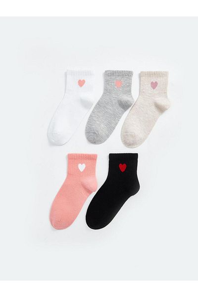 LC Waikiki Patterned Girl's Socks 5-Piece (W4)