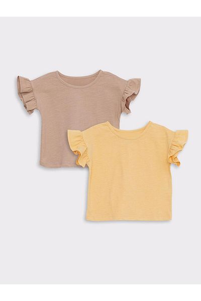 LC Waikiki Crew Neck Short Sleeve Cotton Baby Girl T-Shirt 2-Piece (S2)