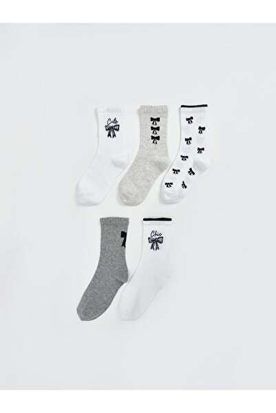 LC Waikiki LCW Kids fekete mintás lány zokni 5 db