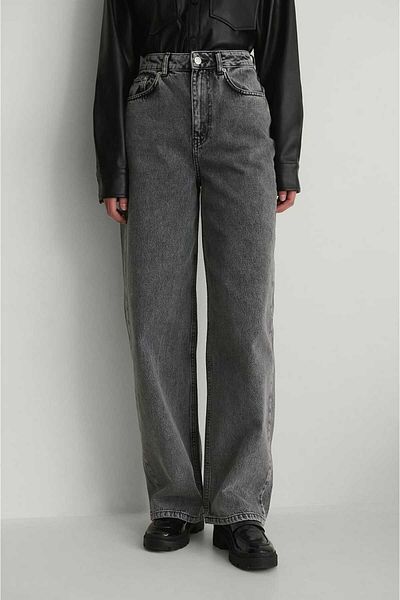 TugsatTasarTekstil Smoked High Waist Loose Wideleg Palazzo Jean Women's Lycra Jeans