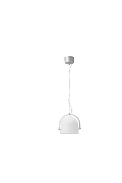 IKEA Pendant lamp, white glass/nickel finish 10W