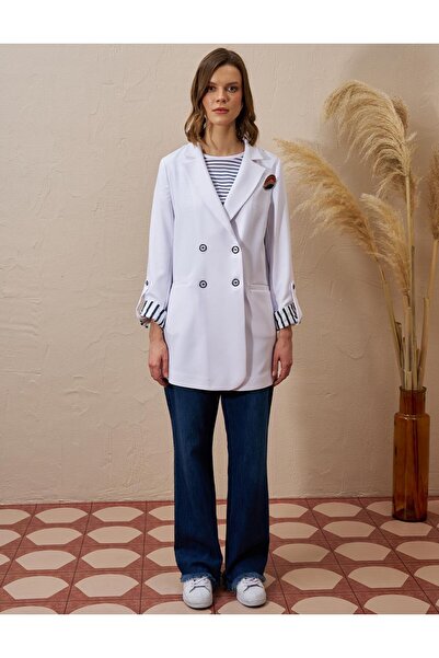 Kayra Μπουφάν Blazer με οπτική λευκή καρφίτσα