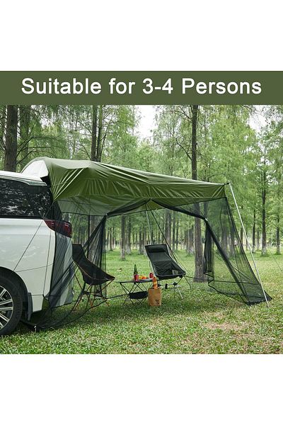 COOYA Portable Travel Insect Control Rear Tent for Touring SUV, Waterproof, with Mesh for Bug Protection