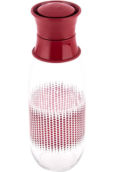 AKDC Glass Bottle L(9CM) XW(9CM) XH(26CM) Clear, red