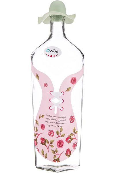 AKDC Glass Bottle L(9CM) XW(10CM) XH(32CM) Clear with pastel green lid