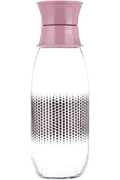 AKDC Glass Bottle L(9CM) XW(9CM) XH(26CM) Clear, light mauve