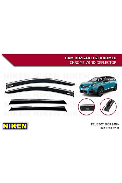 Niken Peugeot 5008 Kromlu Cam Rüzgarlığı 4lü 2018 Üzeri