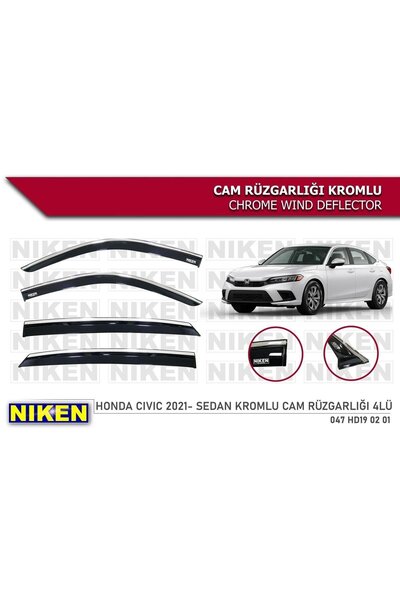 Niken Honda Civic Kromlu Cam Rüzgarlığı 2022 Sonrası