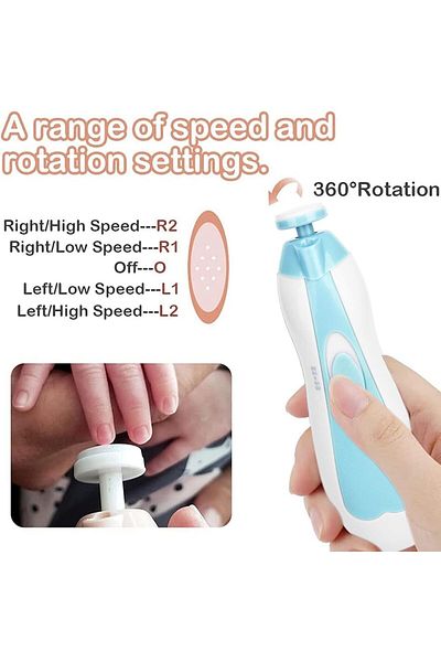 Yelajoy 7 Pieces Electric Nail File Trimmer,With Different Grinding And Polishing Heads,For Newborn