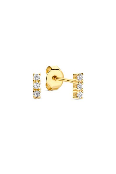 Beloro Jewels Monte Napoleone Liset 9 Karat Gold Ohrstecker Mit Zirkonia-steinen Bo360123