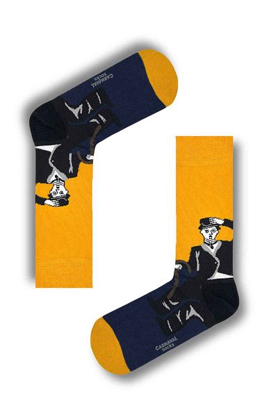 CARNAVAL SOCKS Πολύχρωμες κάλτσες με μοτίβο τέχνης Charlie Chaplin