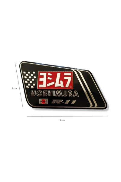MOTOLİNAS Motosiklet Egsoz Sticker Yanmaz Metal Yoshımura Etiket