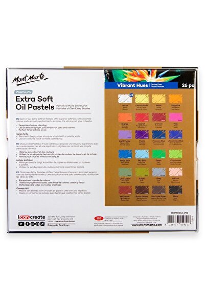 Mont Marte Premium MM - 26 Pack Extra Soft Oil Pastel Tones