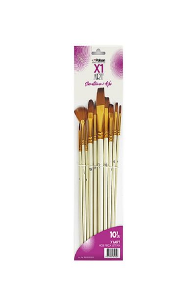 Polisan 10-Piece X1 Art Hobby Brush Set Mix