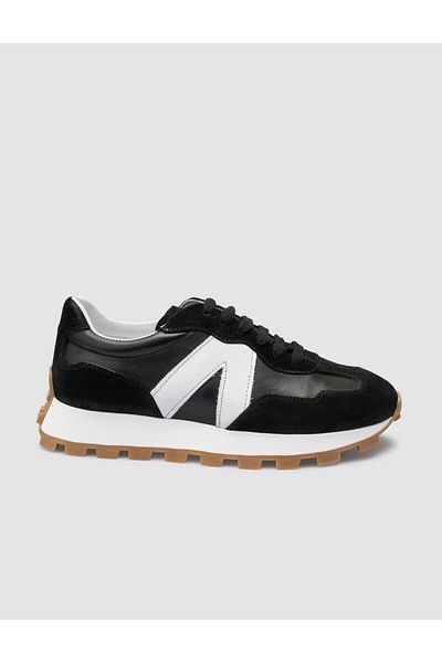 Cabani 100% Genuine Leather Black Women's Sneakers