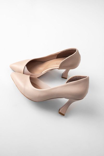 Lal Shoes & Bags Pantofi cu toc detaliați transparenți de damă Shine-nud